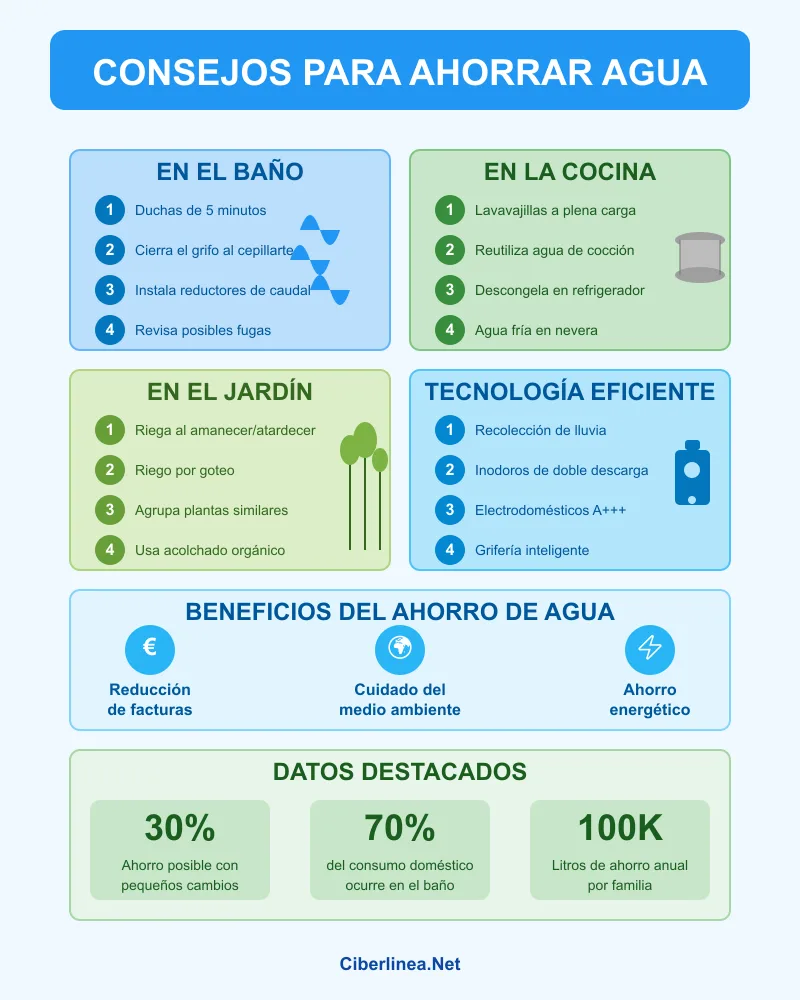 consejos para ahorrar agua - infografía