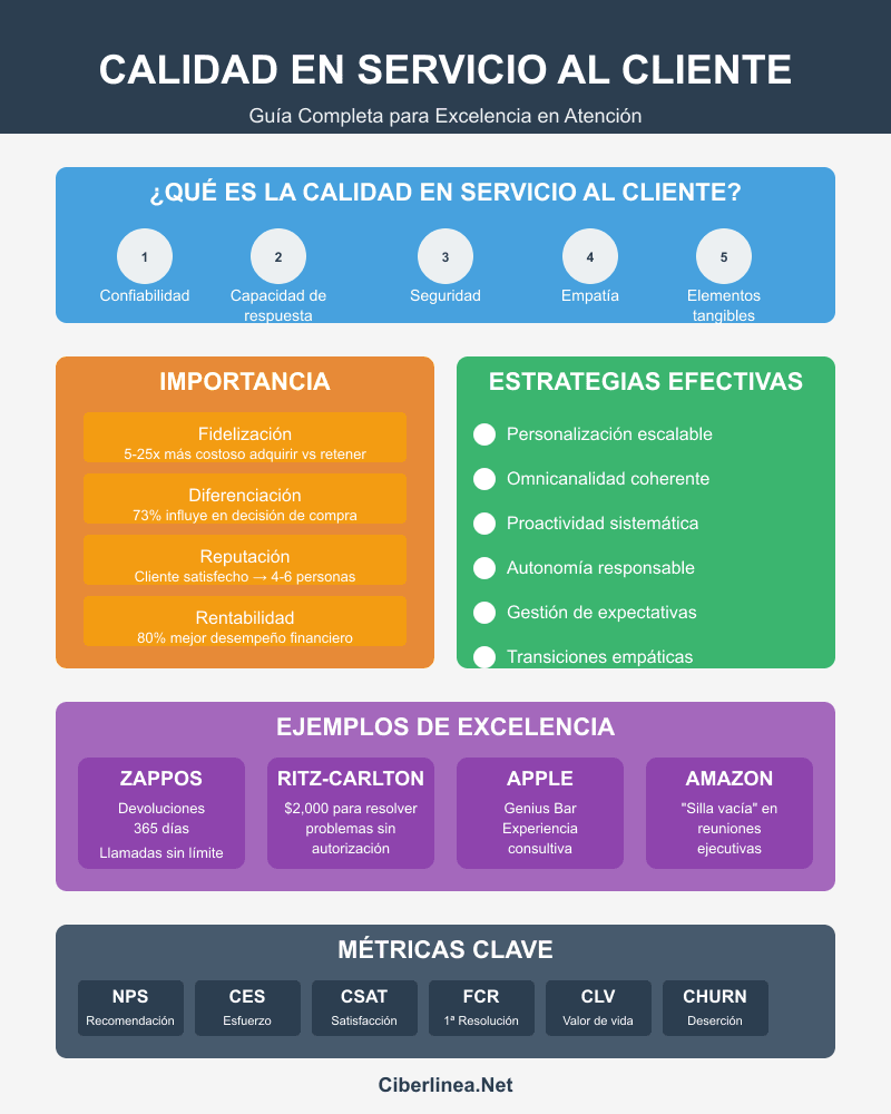calidad en servicio al cliente - Infografía